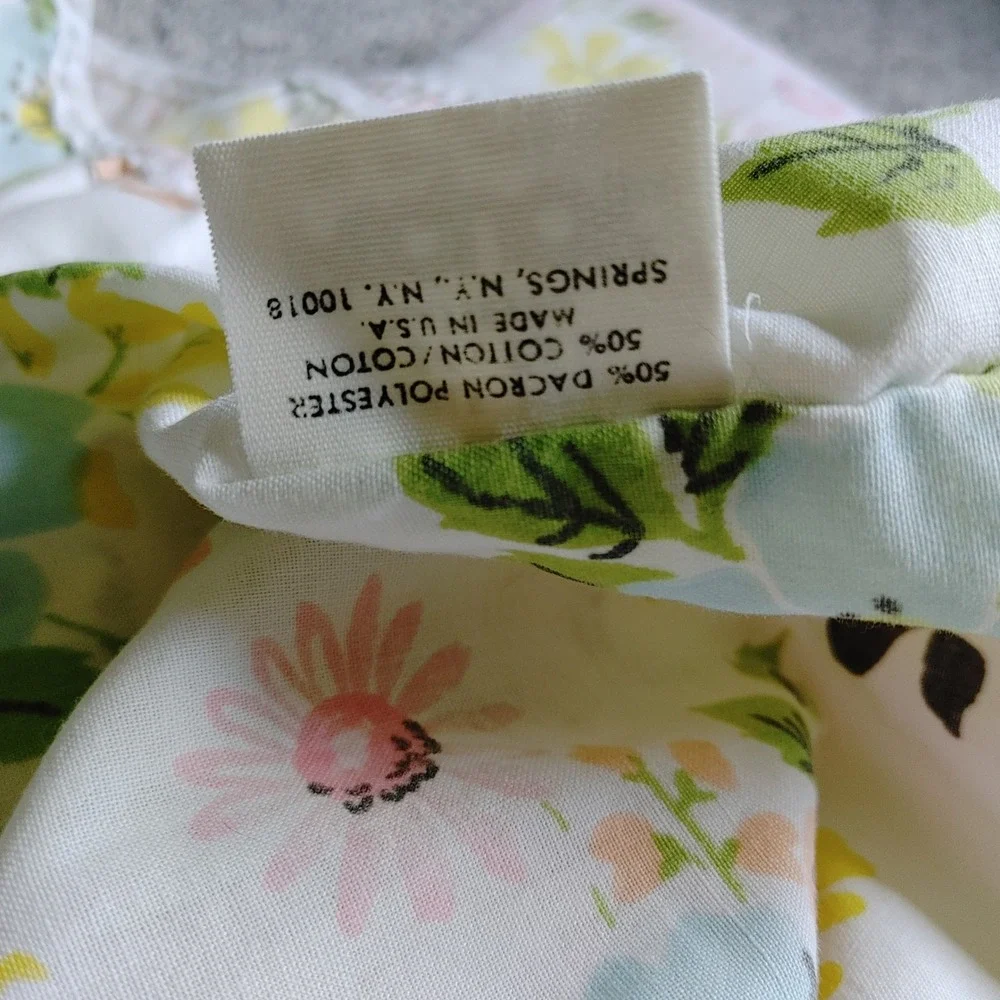 Vintage Pequot Floral Double Full Sheet Set Pink Yellow Blue Daisy Muslin USA